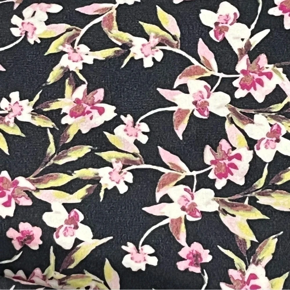 Kona Sol floral ruffle top swimsuit. Convertible removable straps, large.